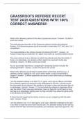 GRASSROOTS REFEREE RECERT TEST 24/25 QUESTIONS WITH 100% CORRECT ANSWERS!!