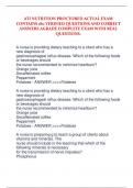 ATI NUTRITION PROCTORED ACTUAL EXAM  CONTAINS 180 VERIFIED QUESTIONS AND CORRECT  ANSWERS AGRADE COMPLETE EXAM WITH REAL  QUESTIONS.