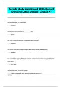 Termite study Questions & 100% Correct  Answers | Latest Update | Graded A+ 