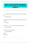 Texas Termite Technician Questions &  100% Correct Answers | Latest Update |  Graded A+ 