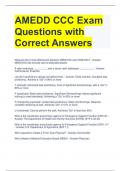 AMEDD CCC Exam  Questions with  Correct Answers