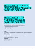 MN 551 Unit 1 TO Unit 10 100% VERIFIED ANSWERS  2024/2025 CORRECT