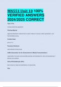 MN551 Unit 10 100%  VERIFIED ANSWERS  2024/2025 CORRECT