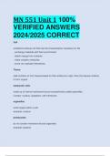 MN 551 Unit 1 100%  VERIFIED ANSWERS  2024/2025 CORRECT ALREADY PASSED