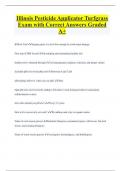 Illinois Pesticide Applicator Turfgrass Exam with Correct Answers Graded  A+