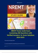 NREMT Study Guide Exam Containing 200 Questions with Verified Answers/ A+ Score Solutions 2024-2025.