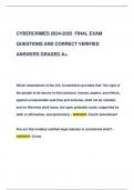 CYBERCRIMES 2024-2025 FINAL EXAM  QUESTIONS AND CORRECT VERIFIED  ANSWERS GRADED A+.