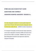 EFMB 2022-2023 EXAM STUDY GUIDE  QUESTIONS AND CORRECT  ANSWERSVERIFIED ANSWERS GRADED A+.