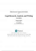  Instructor’s Manual with Testbank for Legal Research, Analysis, and Writing Sixth Edition Joanne B. Hames Yvonne Ekern / Latest & Updated 2024