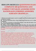 HESI LPN MODULE 6 QUESTIONS EXAM COMPLETE 100 QUESTIONS AND CORRECT DETAILED ANSWERS WITH RATIONALES (VERIFIED ANSWERS) ALREADY GRADED A+