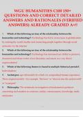 WGU HUMANITIES C100 150+ QUESTIONS AND CORRECT DETAILED ANSWERS AND RATIONALES QUESTIONS AND CORRECT  DETAILED ANSWERS AND RATIONALES  (VERIFIED ANSWERS) ALREADY  GRADED A+!!