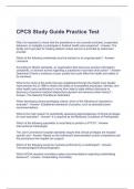 CPCS Study Guide Practice Test 100% solved