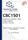 CBC1501 Assignment 3 PORTFOLIO (DETAILED ANSWERS) Semester 1 2024 - DISTINCTION GUARANTEED 