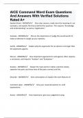 AICE Command Word Exam Questions And Answers With Verified Solutions Rated A+