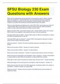 SFSU Biology 230 Exam Questions with Answers