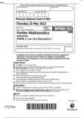 A LEVEL EDEXCEL FURTHER MATHEMATICS CORE PURE MATHS PAPER 1 2023