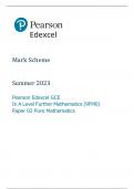 A LEVEL EDEXCEL FURTHER MATHEMATICS CORE PURE MATHS PAPER 2 2023 MARK SCHEME