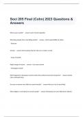 Sociology 205 COHN Exam Bundle