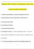 Random CMCA Practice Test Questions (Under Construction) With Verified Answers By Experts