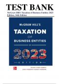 McGraw-Hill's Taxation of Business Entities 2023 Edition, 14th Edition by Spilker, Ayers, Barrick, Lewis and Robinson -Test Bank