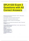 SPLH 620 Exam 3 Questions with All Correct Answers (1)