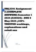 TRL3701 Assignment 2 (COMPLETE ANSWERS) Semester 1 2024 (526029) - DUE 9 May 2024 ;100% TRUSTED workings, explanations 