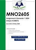 MNO2605 Assignment 4 (ANSWERS) Semester 1 2024 - DISTINCTION GUARANTEED