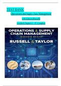 TEST BANK For Operations and Supply Chain Management, 11th Edition by Roberta S. Russell, Bernard W. Taylor, Verified Chapters 1 - 17, Complete Newest Version