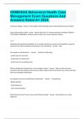 ODMHSAS Behavioral Health Case Management Exam Questions And Answers Rated A+ 2024.