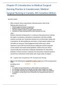 Test Bank Medical-Surgical Nursing in Canada 4th Edition Lewi Questions & Answers with rationales (Chapter 1-72) ISBN:9781771721356