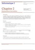 Informatique I - Chapitre 2 - Représentation des nombres