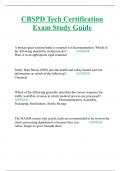 CBSPD Tech Certification Exam Study Guide    A broken glass suction bottle is returned to Decontamination. Which of the following should the technician do? -          ANSWER                                      Place it in an appropriate rigid container  