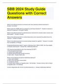 SBB 2024 Study Guide Questions with Correct Answers