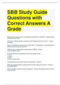 SBB Study Guide Questions with Correct Answers A Grade