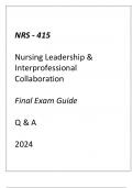 (GCU) NRS-415 NURSING LEADERSHIP & INTERPROFESSIONAL COLLABORATION FINAL EXAM