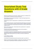 Bundle For Smartsheet Study Test Questions with A Grade Answers