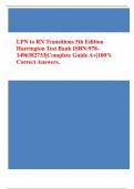 Test Bank for LPN to RN Transitions 5th Edition Lora Claywell | Complete| Latest|