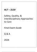 (GCU) HLT-313V SAFETY, QUALITY & INTERDISCIPLINARY APPROACHES TO CARE FINAL exam