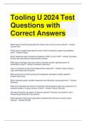 Tooling U 2024 Test Questions with Correct Answers