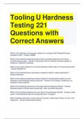 Tooling U Hardness Testing 221 Questions with Correct Answers