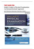 Test Bank for Seidel’s Guide to Physical Examination 9th Edition by Jane Ball, Joyce E. Dains, John A. Flynn, Barry S. Solomon 9780323481953 Chapter 1-26| Complete Guide A+