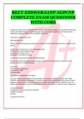 RECT ANSWERAANP AGPCNP  COMPLETE EXAM QUESTIONS  WITH CORS