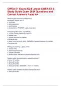 CWEA E1 Exam 2024 Latest| CWEA E/I 2  Study Guide Exam 2024 Questions and  Correct Answers Rated A+