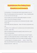 HealthStream Fire Safety Exam Questions and Answers