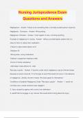 Nursing Jurisprudence Exam Questions and Answers