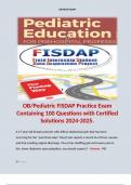 OB/Pediatric FISDAP Practice Exam Containing 100 Questions with Certified Solutions . 