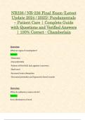 Exam 1, Exam 2 & Final Exam: NR226 / NR-226 (Latest 2024 / 2025 UPDATES STUDY BUNDLE) Fundamentals – Patient Care Exam Reviews | Questions and Verified Answers | 100% Correct | Grade A - Chamberlain