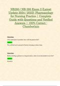 NR293 / NR-293 Exam 2 (Latest Update 2024 / 2025): Pharmacology for Nursing Practice | Complete Guide with Questions and Verified Answers | 100% Correct - Chamberlain