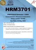 HRM3701  PORTFOLIO (COMPLETE ANSWERS) Semester 1 2024  - DUE 22 May 2024