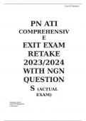 PN ATI COMPREHENSIV E EXIT EXAM RETAKE 2023/2024 WITH NGN QUESTION S (ACTUAL EXAM)